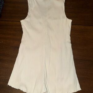 Sabo Skirt White Ribbed Tank Romper